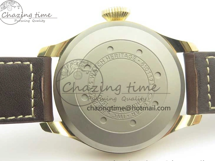 MIROTIME 0405 Big Pilot IW501005 Real Bronze ZF 1:1 Best Edition Black Dial on Brown Leather Strap A Sleek 7192